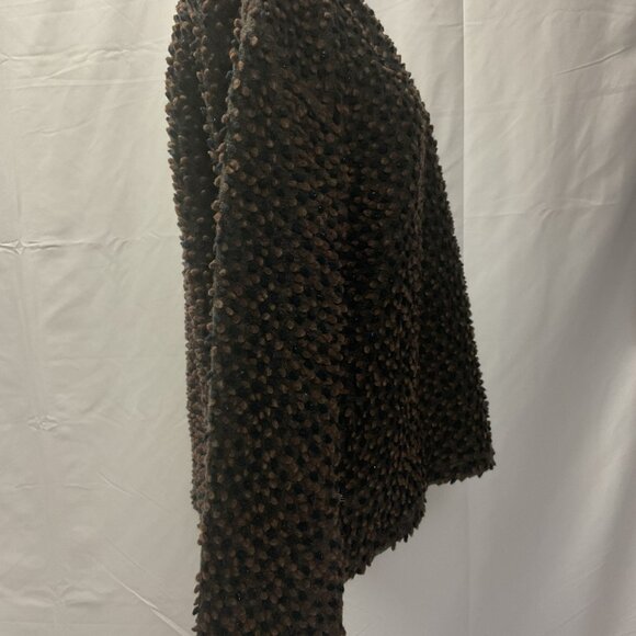 Private Circle Crewneck Pebbles Chocolate Saphire with Blue Sparkle Top. Size L - Picture 6 of 10